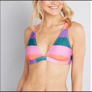 ModCloth Multicolor Striped Bikini Top